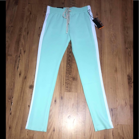 mint green track pants